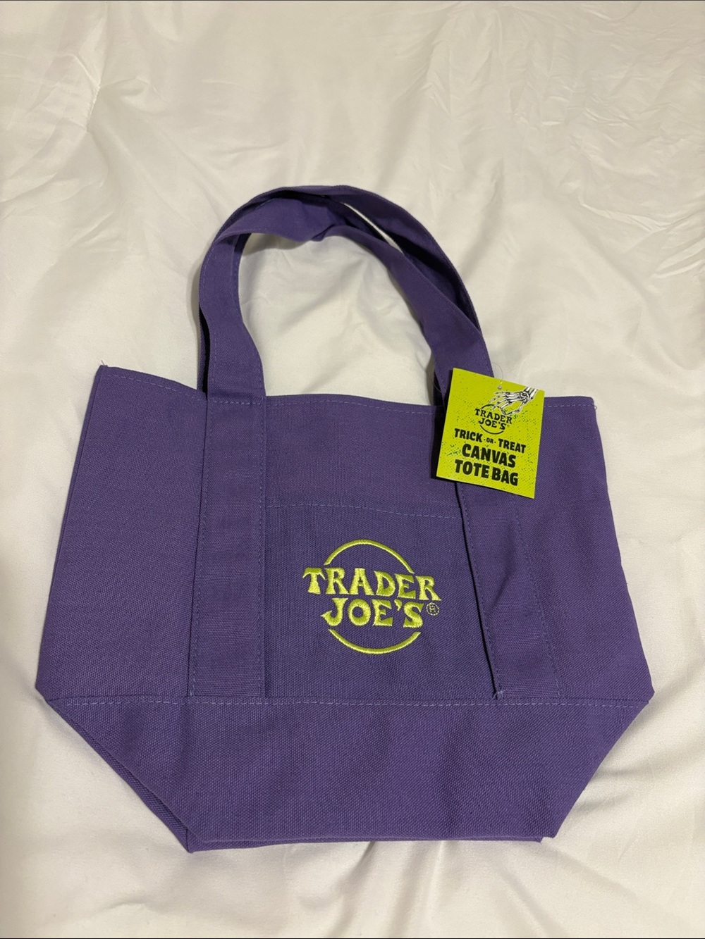 Trader Joe’s Halloween purple tote bag